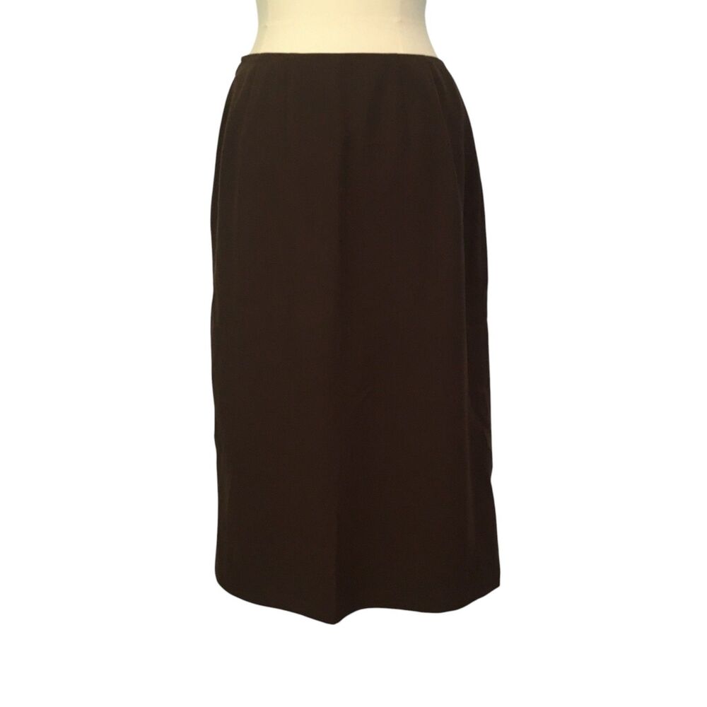 Harve Benard Womens Long Brown Pencil Straight Skirt, Pockets, 28‎ waist 42 hips